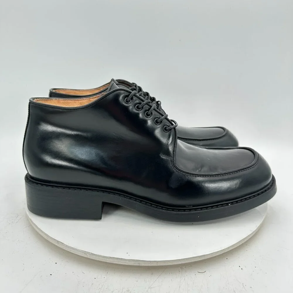 Men's Black Leather Lace-Up Dress Shoes